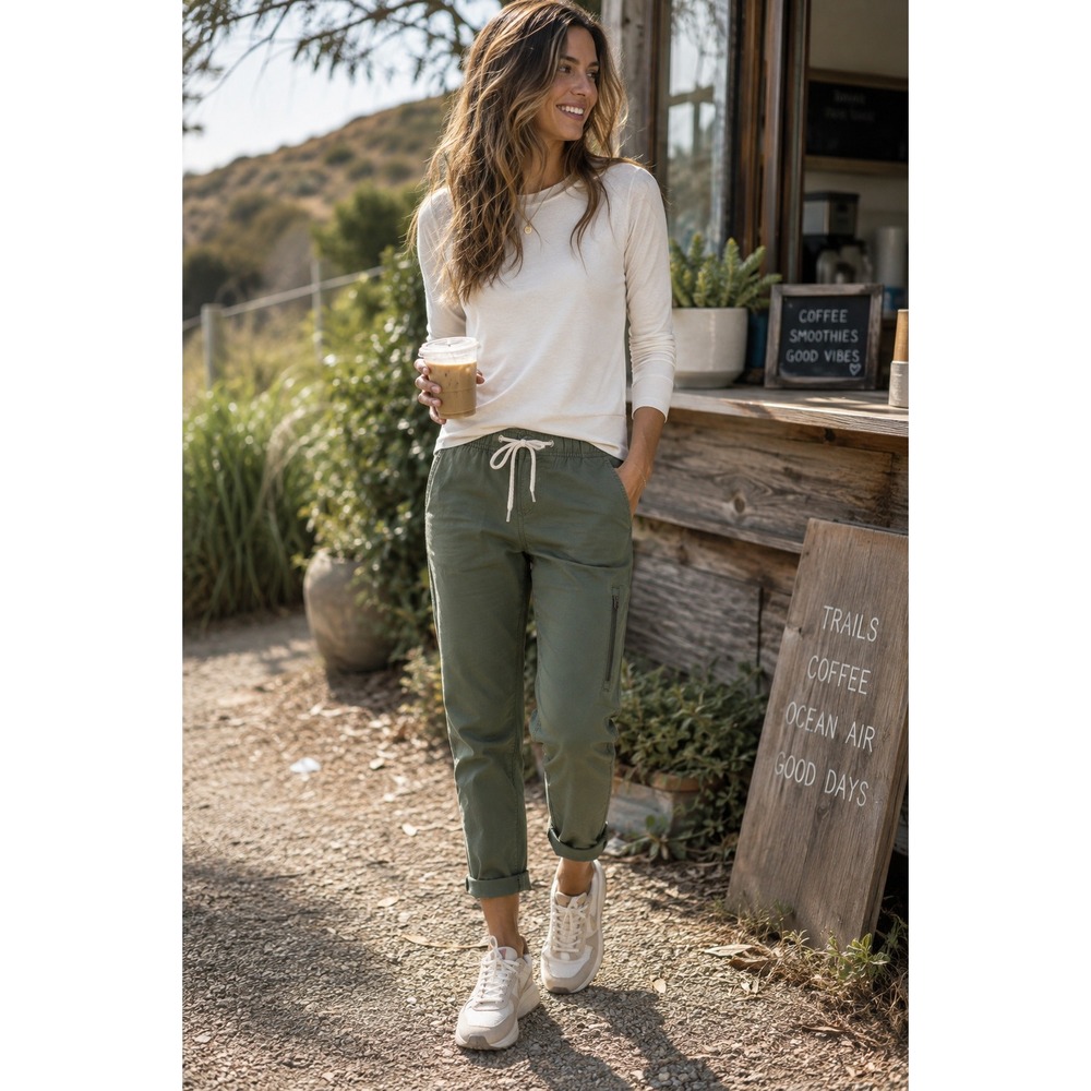 Vuori Rise The Shine Ripstop Jogger Pants Drawcord Army Green Slim M